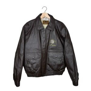 Vintage North American Hunting Club Leather Bomber Jacket